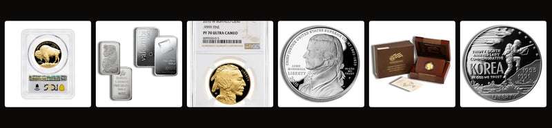 Gold and silver coins and bullion sold by Sierra Gold Exchange