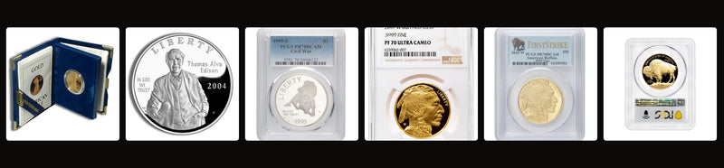 Proof coins sold by Sierra Gold Exchange