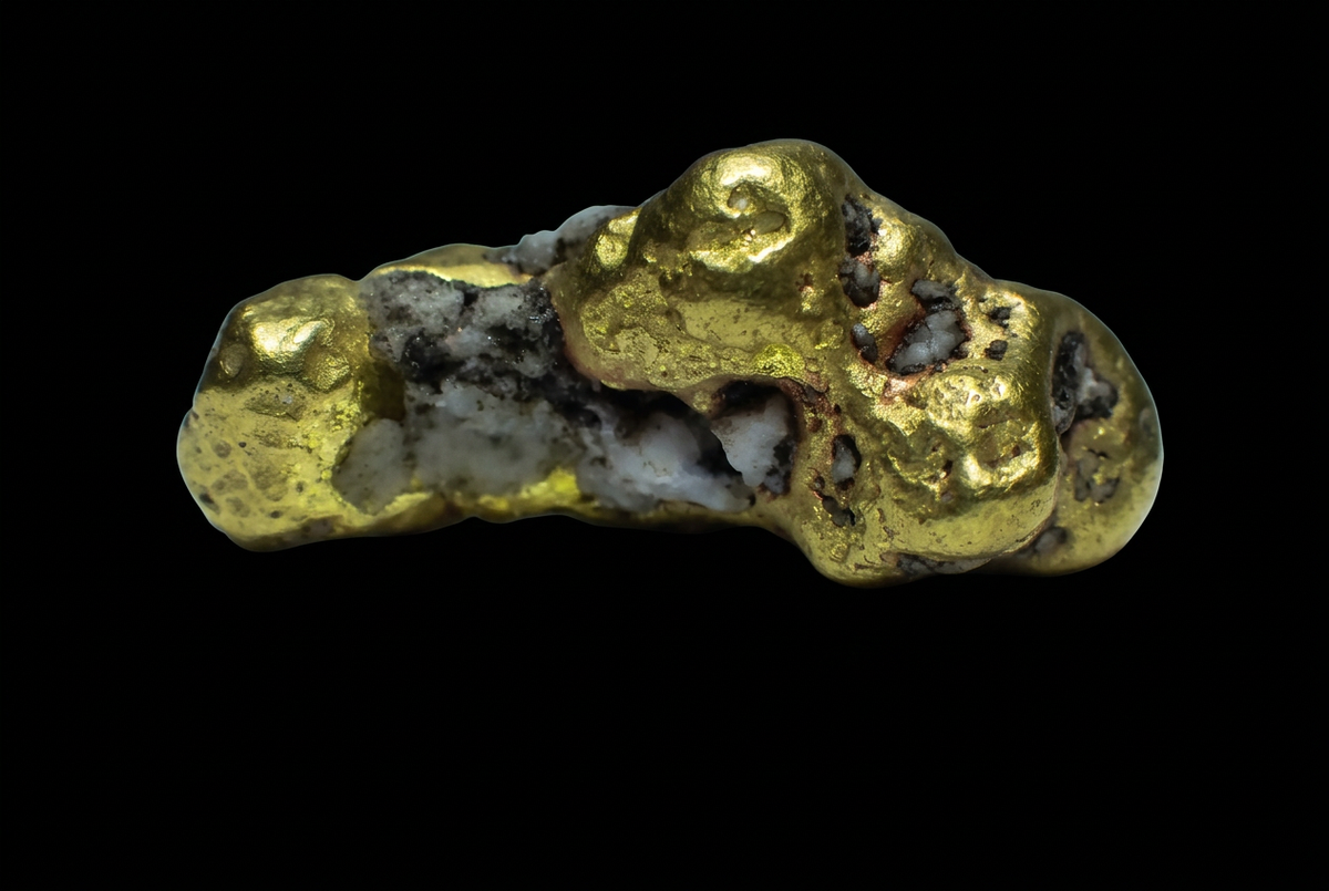 6.78 gram Trinity Ca. Gold Nugget Specimen w/Quartz