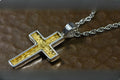 Gold Nugget Cross - Sterling Silver - PCR21NSS - Hand Made "Orocal" Jewelry
