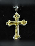 Gold Nugget Cross - Sterling Silver - PCR7NSS - Hand Made "Orocal" Jewelry