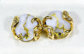 Gold Quartz Earrings "Orocal" EN1133DQ Genuine Hand Crafted Jewelry - 14K Gold Casting