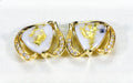 Gold Quartz Earrings "Orocal" EN1134DQ Genuine Hand Crafted Jewelry - 14K Gold Casting