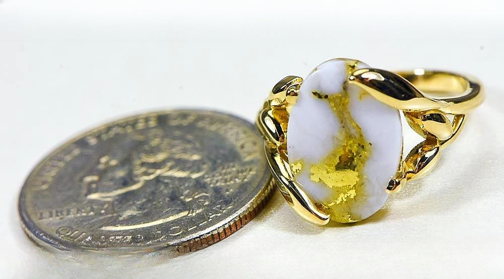 Gold Quartz Women's Ring "Orocal" RL1136Q  Genuine Hand Crafted Jewelry - 14K Gold Casting