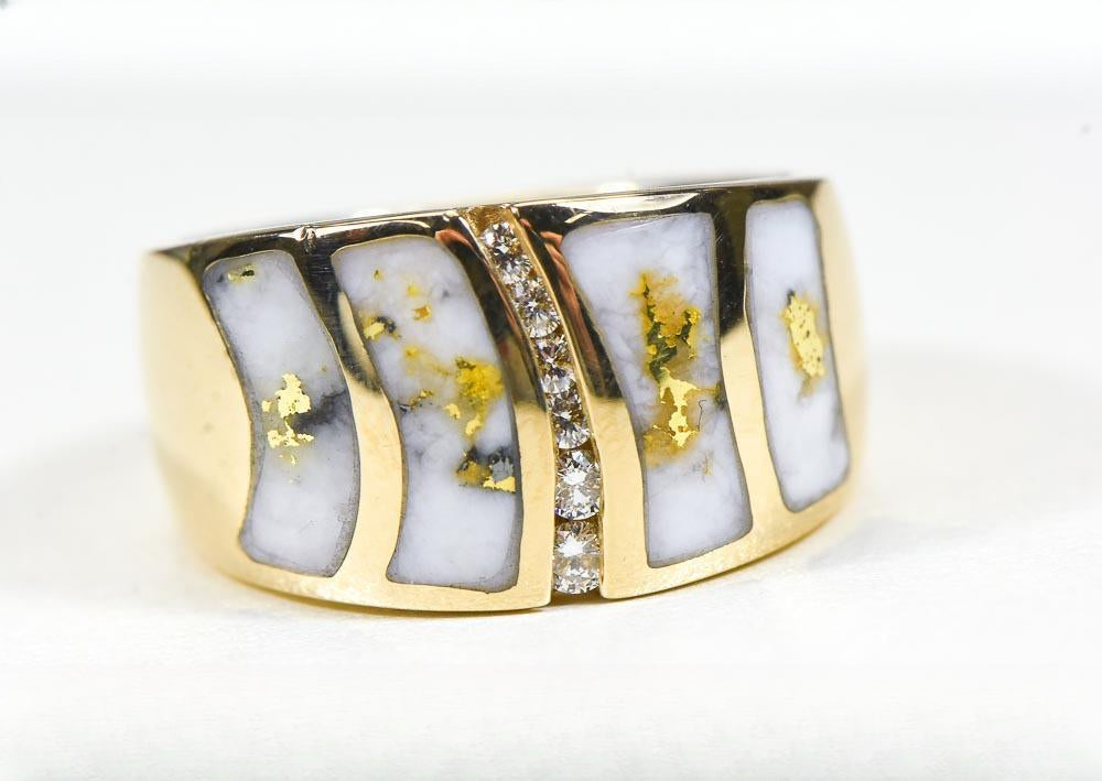 Gold Quartz Women's Ring "Orocal" RLDL58D15Q Genuine Hand Crafted Jewelry - 14K Gold Casting