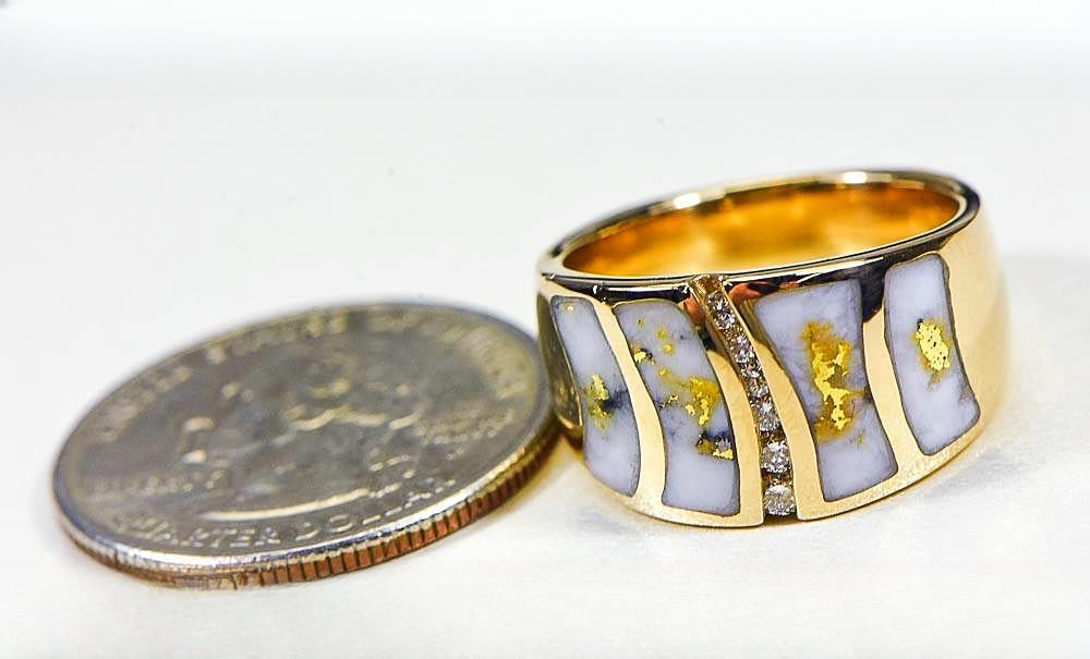 Gold Quartz Women's Ring "Orocal" RLDL58D15Q Genuine Hand Crafted Jewelry - 14K Gold Casting