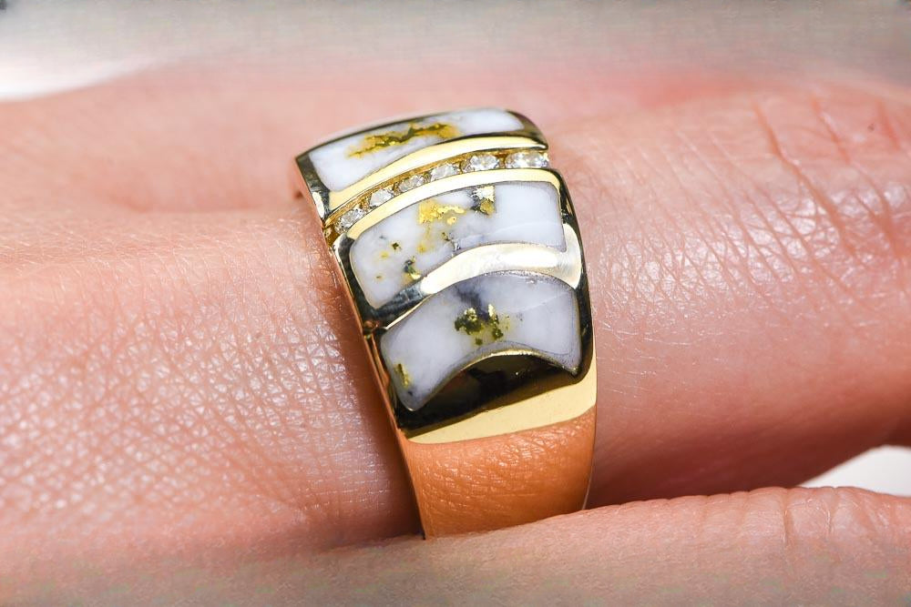 Gold Quartz Women's Ring "Orocal" RLDL58D15Q Genuine Hand Crafted Jewelry - 14K Gold Casting