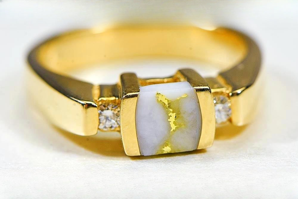 Gold Quartz Women's Ring "Orocal" RL842D10Q Genuine Hand Crafted Jewelry - 14K Gold Casting