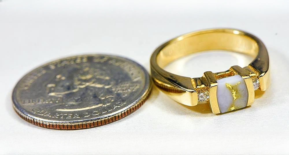 Gold Quartz Women's Ring "Orocal" RL842D10Q Genuine Hand Crafted Jewelry - 14K Gold Casting