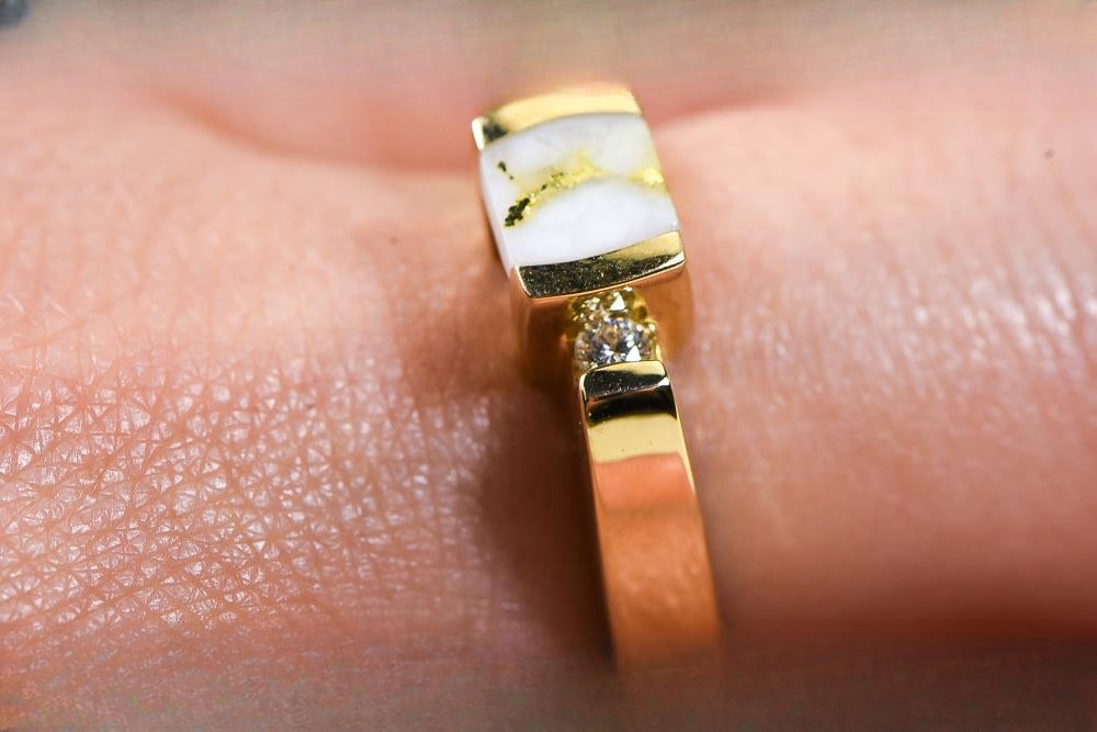Gold Quartz Women's Ring "Orocal" RL842D10Q Genuine Hand Crafted Jewelry - 14K Gold Casting