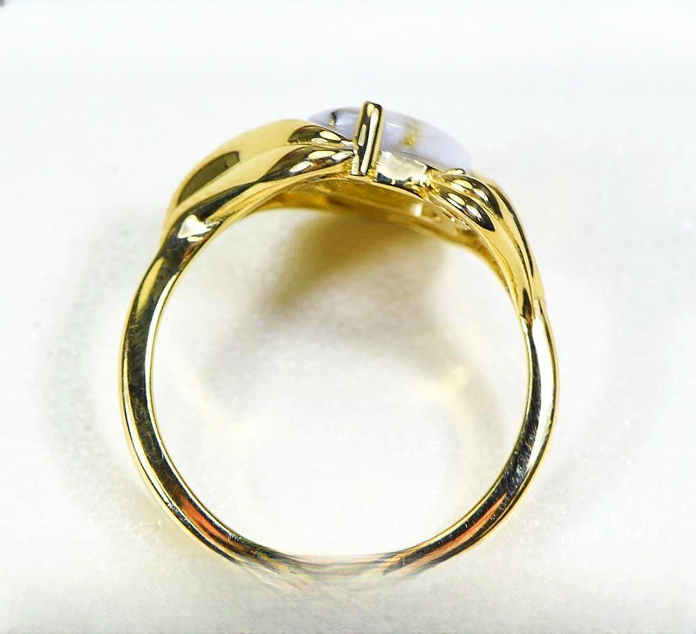 Gold Quartz Women's Ring "Orocal" RL1137DQ Genuine Hand Crafted Jewelry - 14K Gold Casting