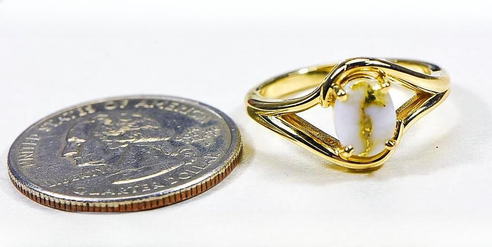 Gold Quartz Women's Ring "Orocal" RL1135Q  Genuine Hand Crafted Jewelry - 14K Gold Casting