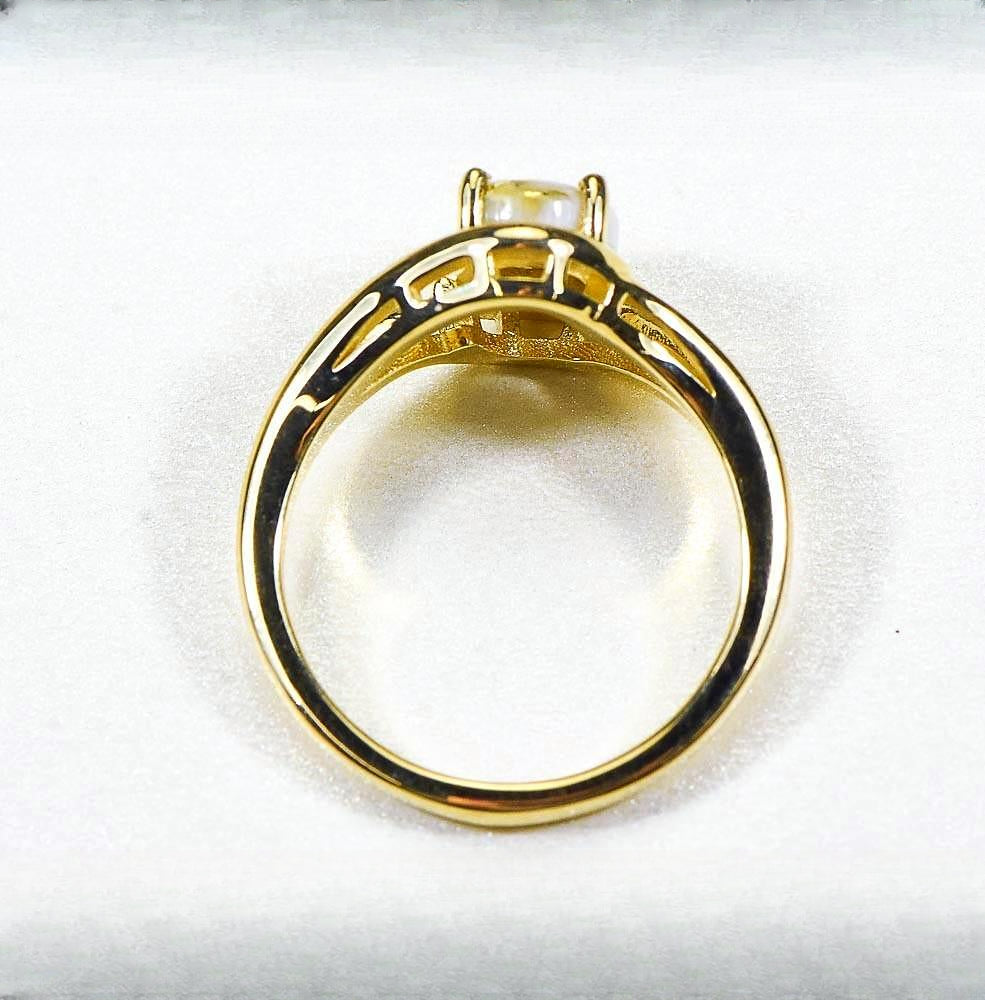 Gold Quartz Women's Ring "Orocal" RL1135Q  Genuine Hand Crafted Jewelry - 14K Gold Casting