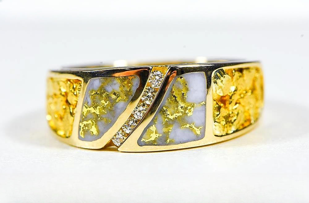 Gold Quartz Women's Ring "Orocal" RL731D10NQ Genuine Hand Crafted Jewelry - 14K Gold Casting