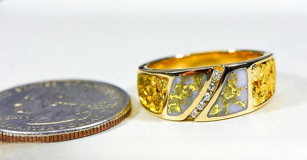 Gold Quartz Women's Ring "Orocal" RL731D10NQ Genuine Hand Crafted Jewelry - 14K Gold Casting