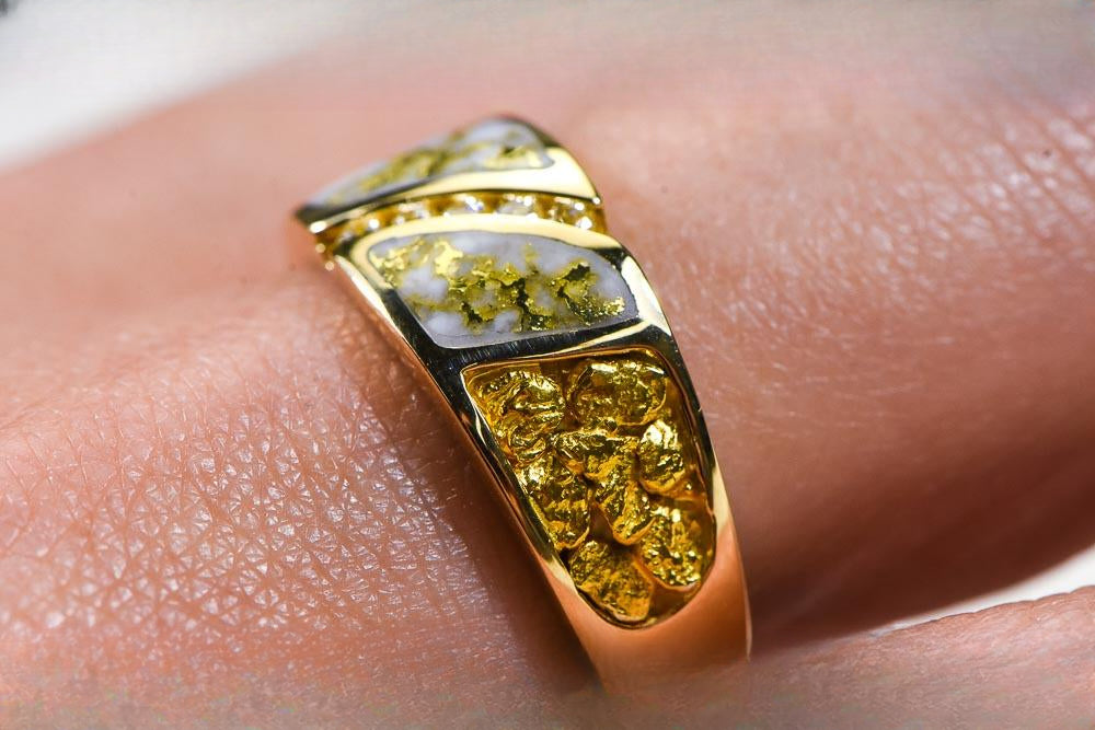 Gold Quartz Women's Ring "Orocal" RL731D10NQ Genuine Hand Crafted Jewelry - 14K Gold Casting