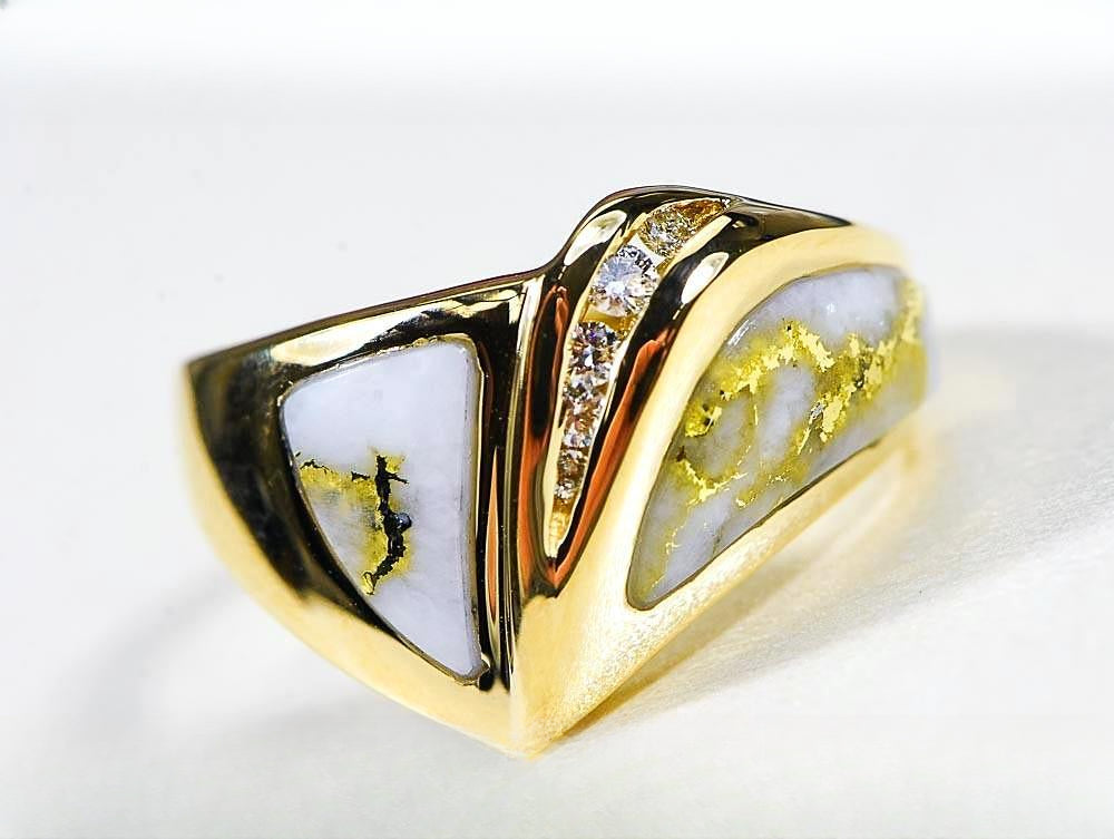 Gold Quartz Women's Ring "Orocal" RL536D10Q Genuine Hand Crafted Jewelry - 14K Gold Casting