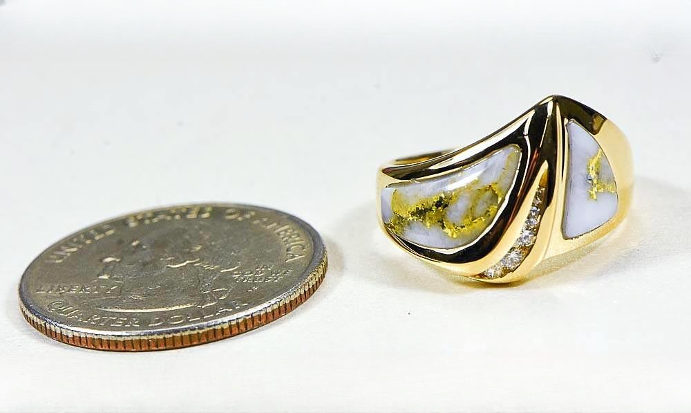 Gold Quartz Women's Ring "Orocal" RL536D10Q Genuine Hand Crafted Jewelry - 14K Gold Casting