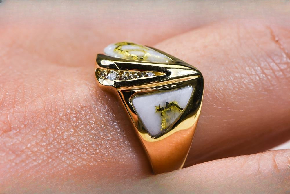 Gold Quartz Women's Ring "Orocal" RL536D10Q Genuine Hand Crafted Jewelry - 14K Gold Casting