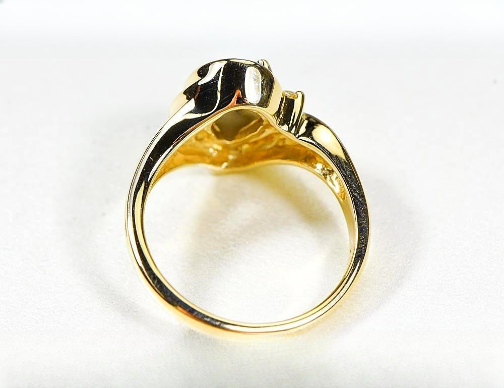 Gold Quartz Women's Ring "Orocal" RL739D3Q Genuine Hand Crafted Jewelry - 14K Gold Casting