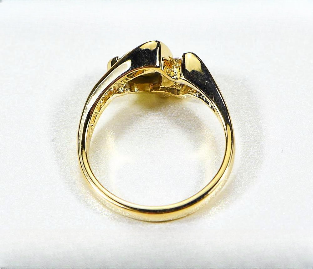Gold Quartz Women's Ring "Orocal" RL737D7Q Genuine Hand Crafted Jewelry - 14K Gold Casting