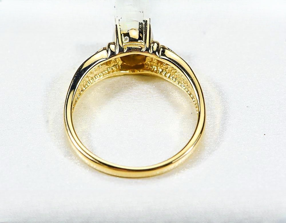 Gold Quartz Women's Ring "Orocal" RL736D3Q Genuine Hand Crafted Jewelry - 14K Gold Casting