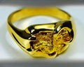 Gold Nugget Men's Ring "Orocal" RMEN120 Genuine Hand Crafted Jewelry - 14K Casting