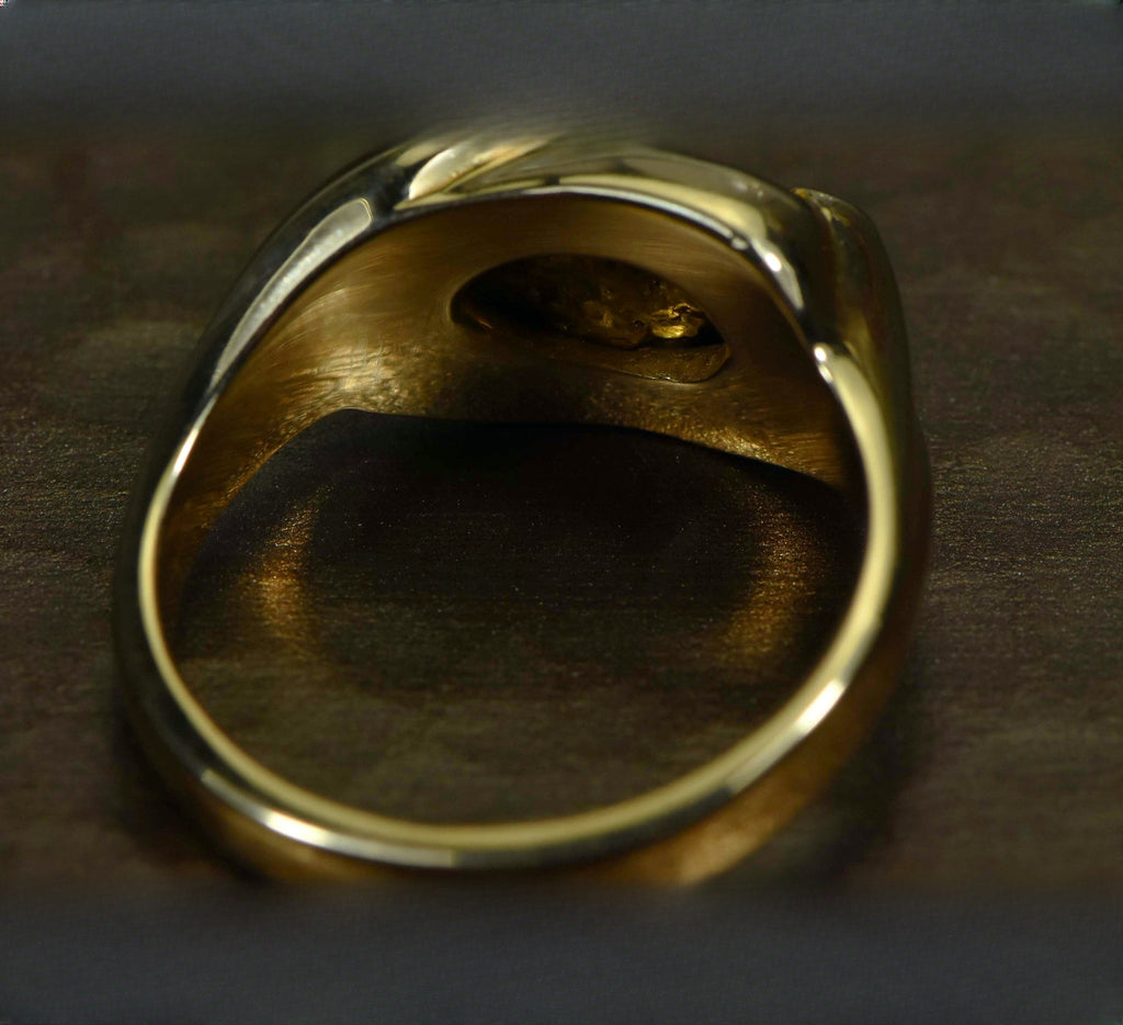 Gold Nugget Men's Ring "Orocal" RMEN120 Genuine Hand Crafted Jewelry - 14K Casting