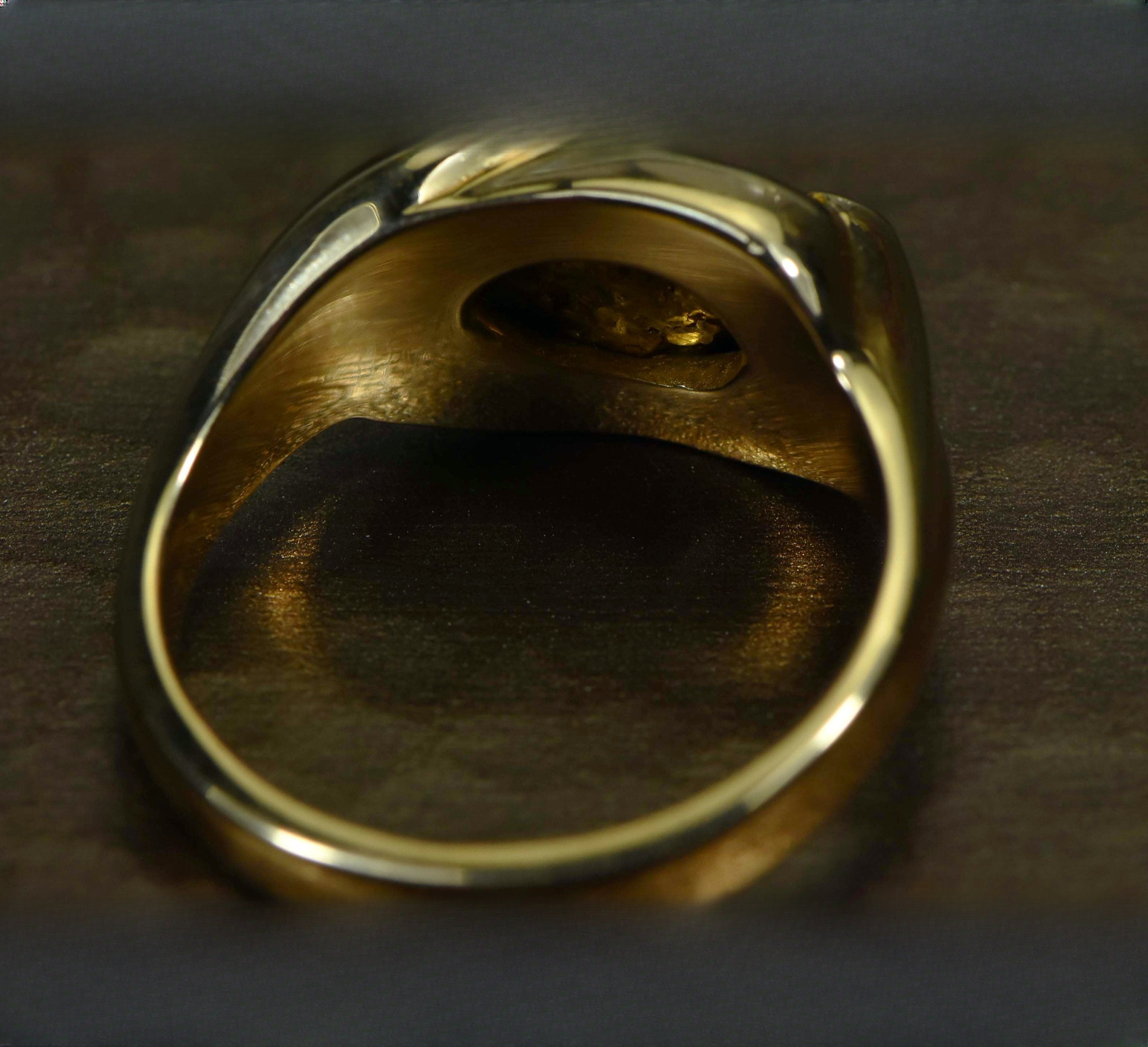 Gold Nugget Men's Ring "Orocal" RMEN120 Genuine Hand Crafted Jewelry - 14K Casting