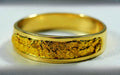 Gold Nugget Men's Ring "Orocal" RM7MMT Genuine Hand Crafted Jewelry - 14K Casting