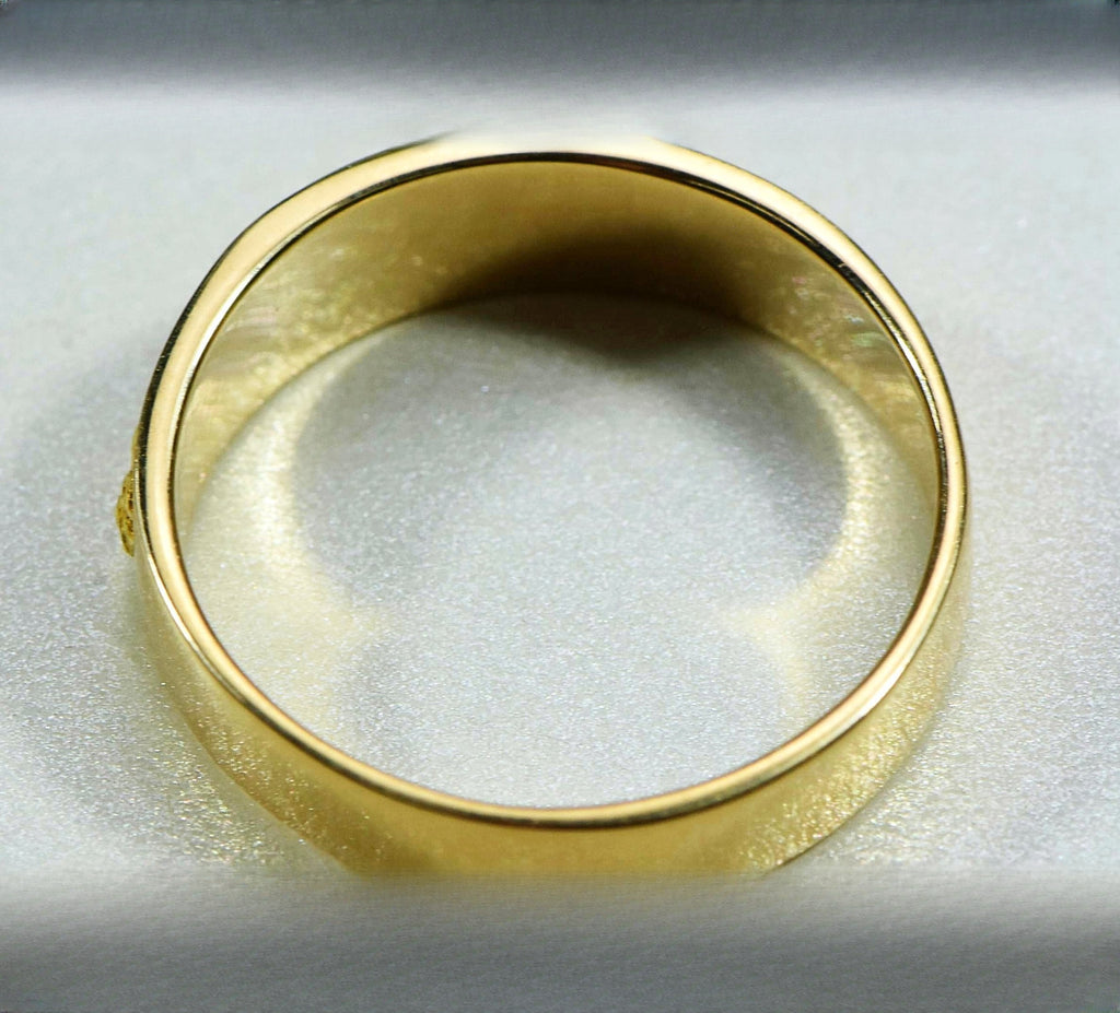 Gold Nugget Men's Ring "Orocal" RM7MMT Genuine Hand Crafted Jewelry - 14K Casting