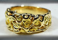 Gold Nugget Men's Ring "Orocal" RM212 Genuine Hand Crafted Jewelry - 14K Casting