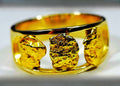Gold Nugget Men's Ring "Orocal" RM1087N/12MM Genuine Hand Crafted Jewelry - 14K Casting
