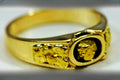 Gold Nugget Men's Ring "Orocal" RM206 Genuine Hand Crafted Jewelry - 14K Casting