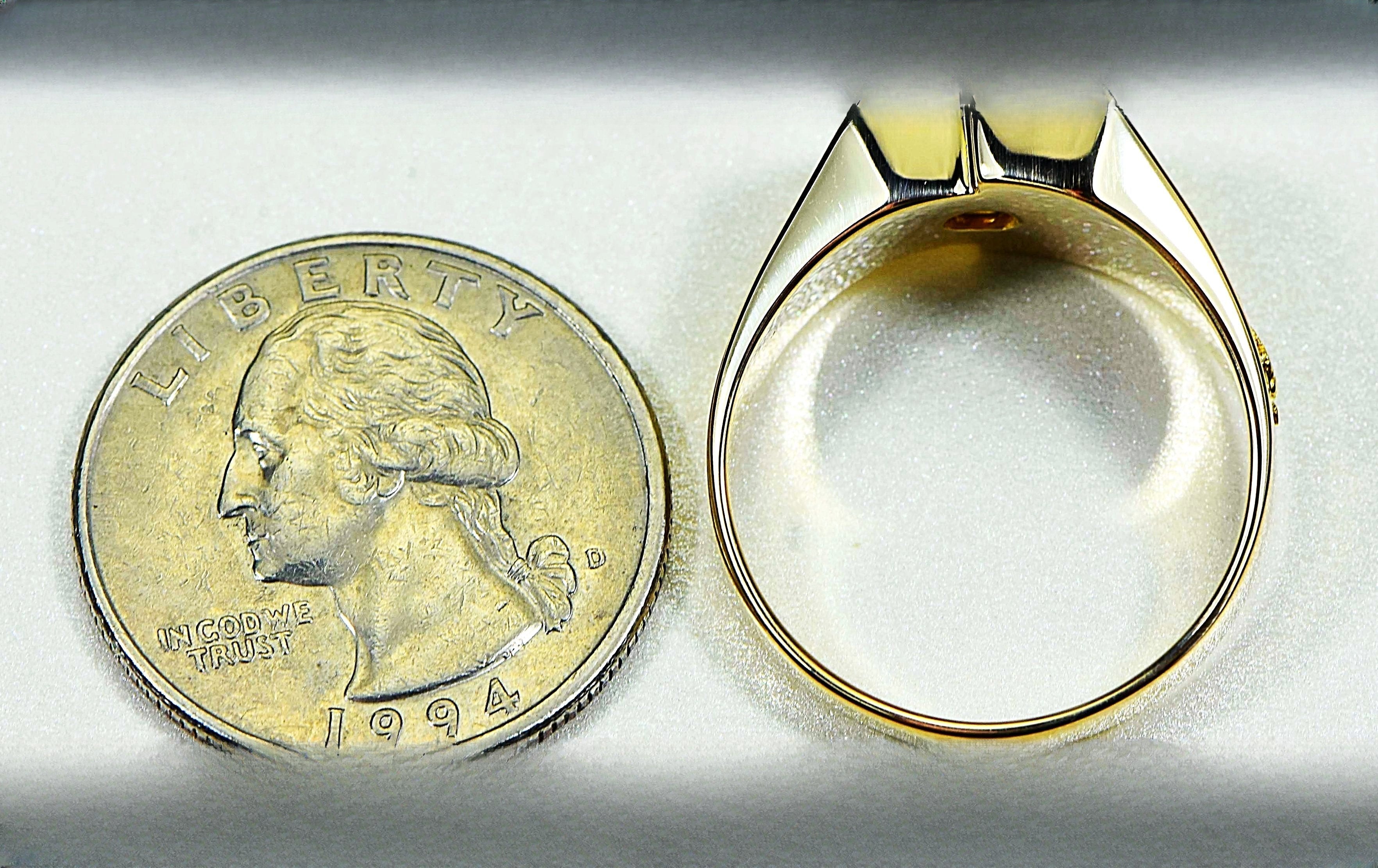 Gold Nugget Men's Ring "Orocal" RM164 Genuine Hand Crafted Jewelry - 14K Casting