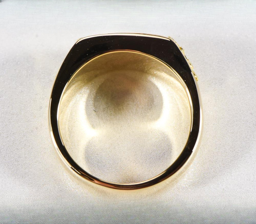Gold Nugget Men's Ring "Orocal" RM1105DN Genuine Hand Crafted Jewelry - 14K Casting