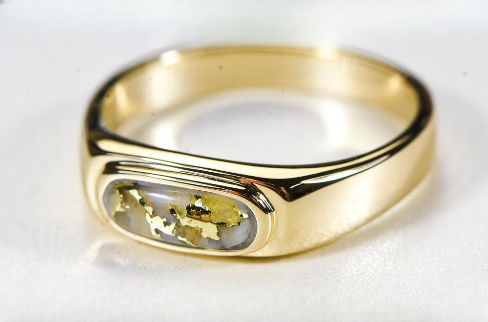 Gold Quartz Ring "Orocal" RM880Q Genuine Hand Crafted Jewelry - 14K Gold Casting