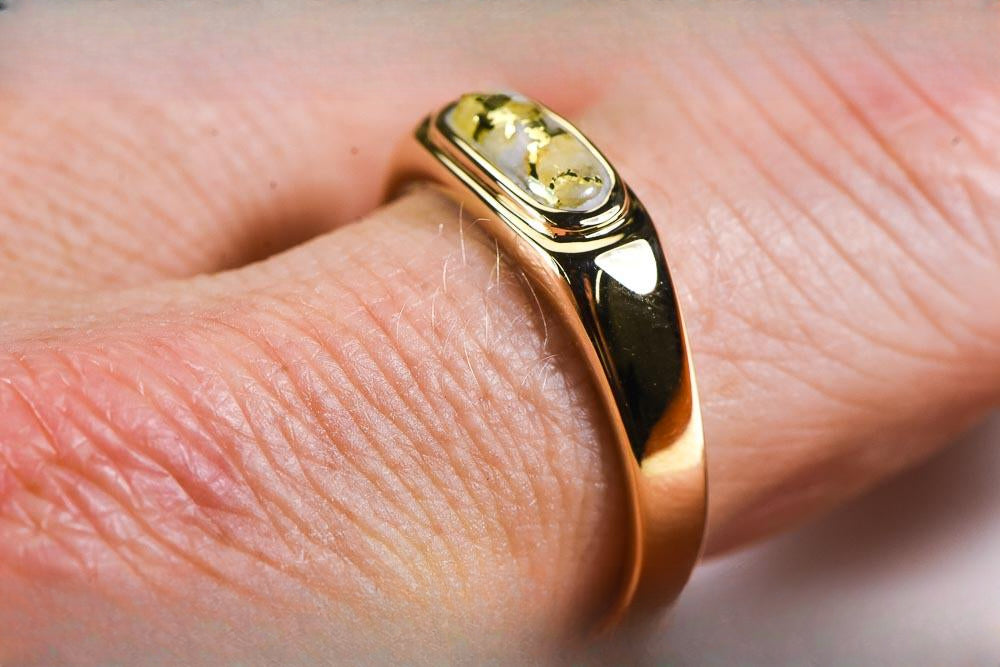 Gold Quartz Ring "Orocal" RM880Q Genuine Hand Crafted Jewelry - 14K Gold Casting