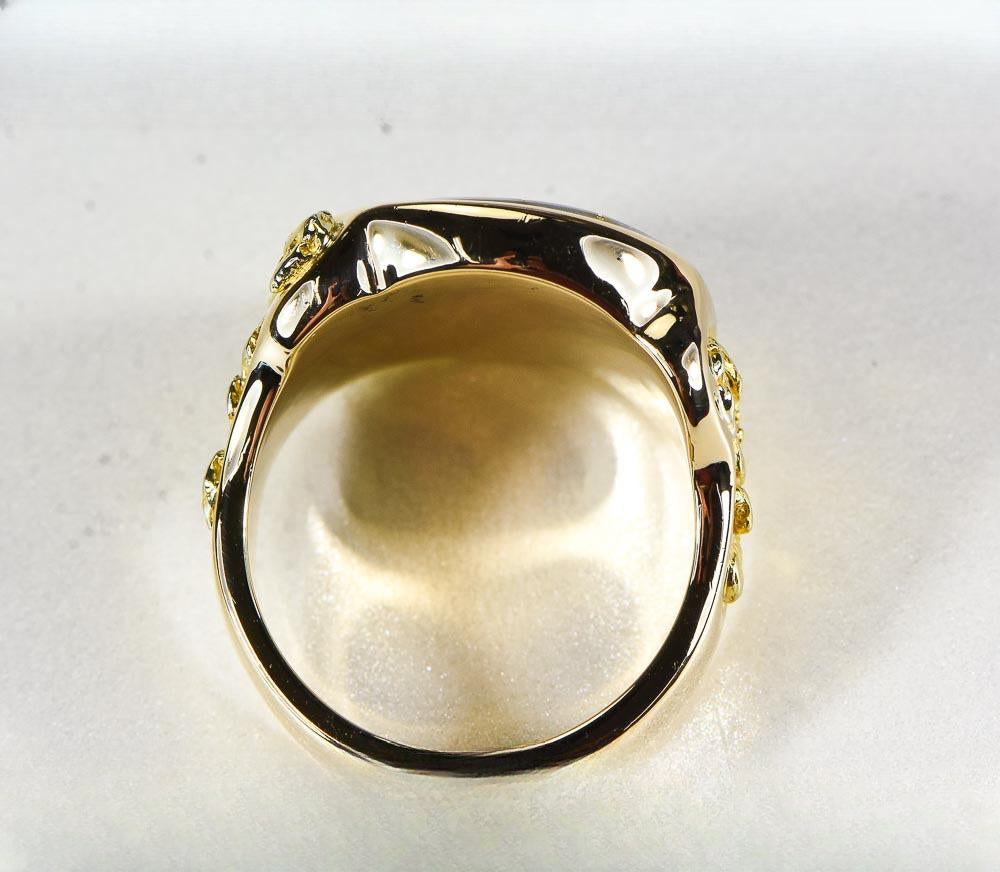 Gold Quartz Ring "Orocal" RM832Q Genuine Hand Crafted Jewelry - 14K Gold Casting