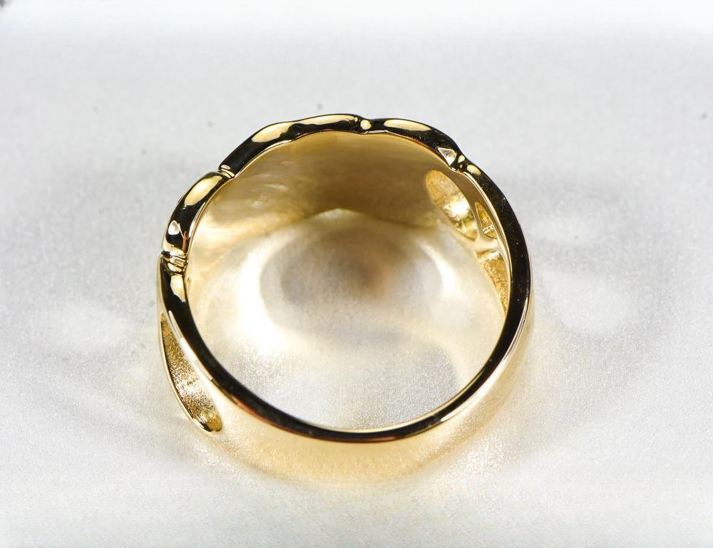 Gold Nugget Men's Ring "Orocal" RM515 Genuine Hand Crafted Jewelry - 14K Casting