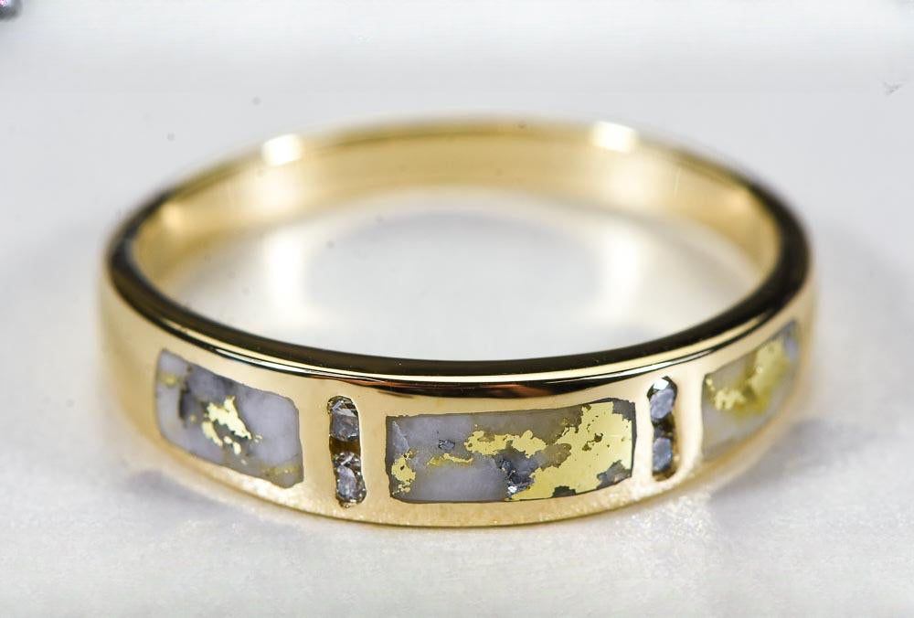 Gold Quartz Ring "Orocal" RM733D8Q Genuine Hand Crafted Jewelry - 14K Gold Casting