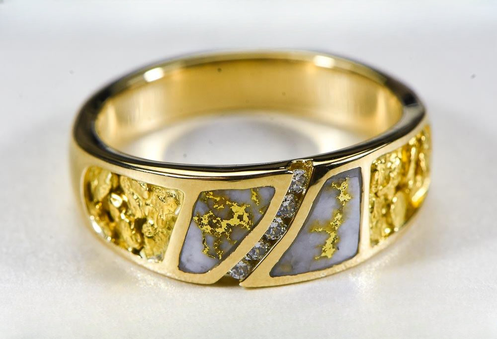 Gold Quartz Ring "Orocal" RM731SD10NQ Genuine Hand Crafted Jewelry - 14K Gold Casting