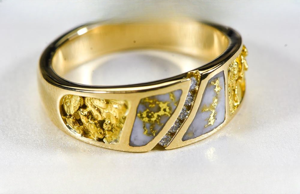 Gold Quartz Ring "Orocal" RM731SD10NQ Genuine Hand Crafted Jewelry - 14K Gold Casting