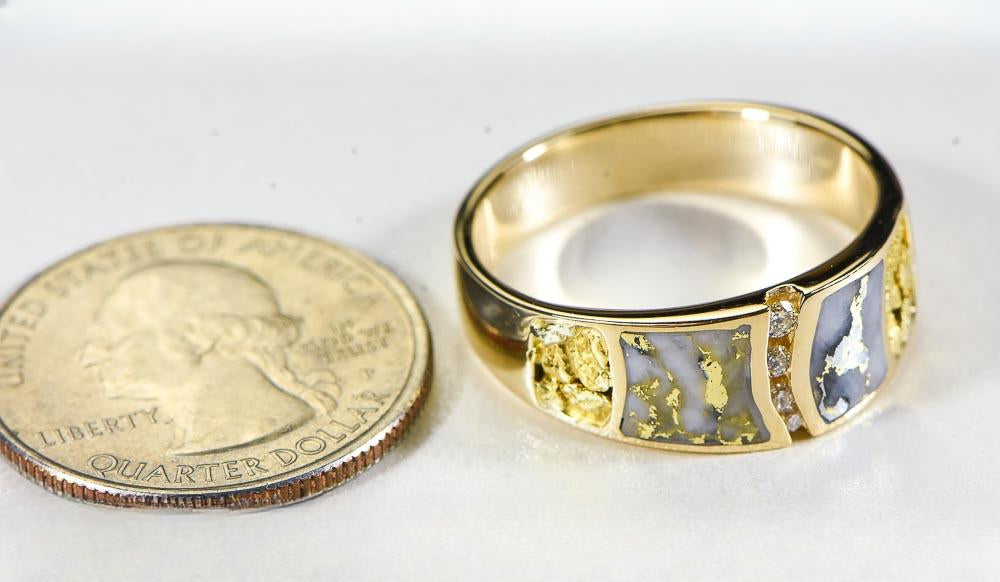 Gold Quartz Ring "Orocal" RMDL58SD9NQ Genuine Hand Crafted Jewelry - 14K Gold Casting