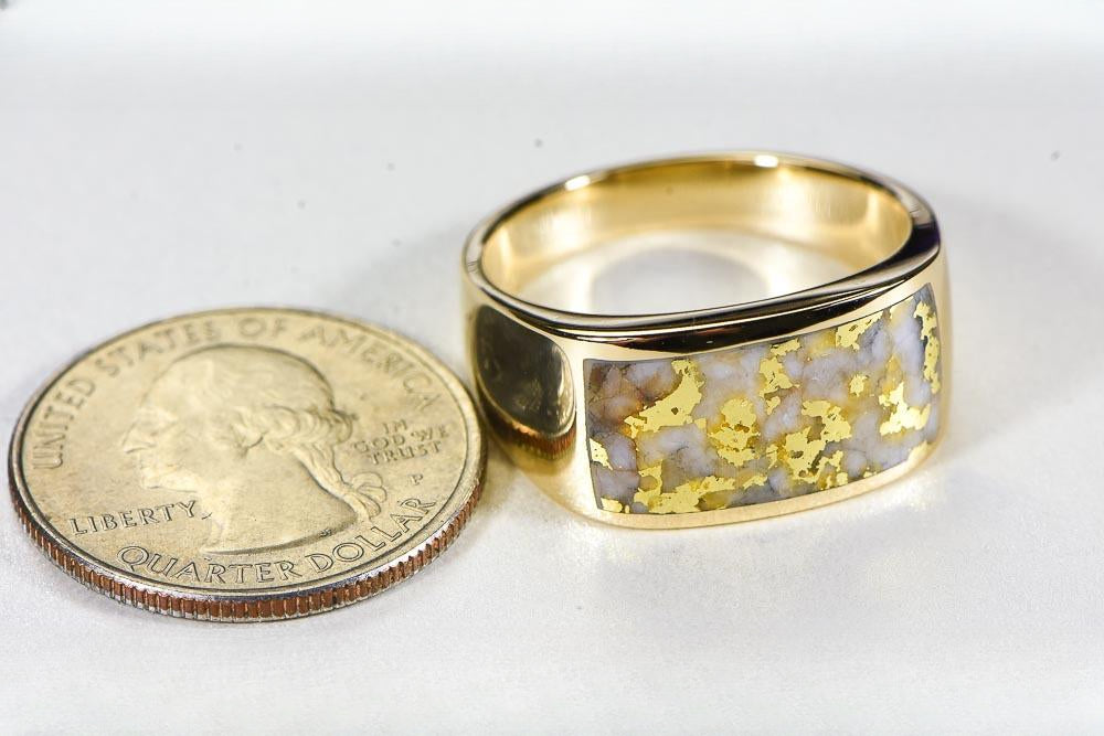 Gold Quartz Ring "Orocal" RM1005Q Genuine Hand Crafted Jewelry - 14K Gold Casting