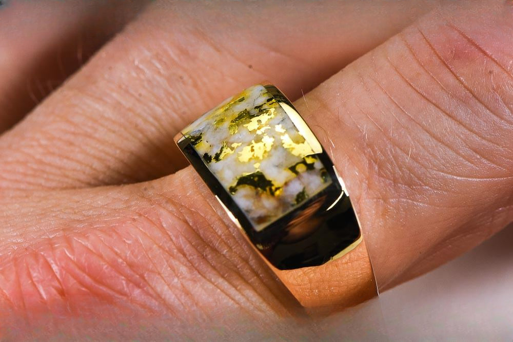 Gold Quartz Ring "Orocal" RM1005Q Genuine Hand Crafted Jewelry - 14K Gold Casting