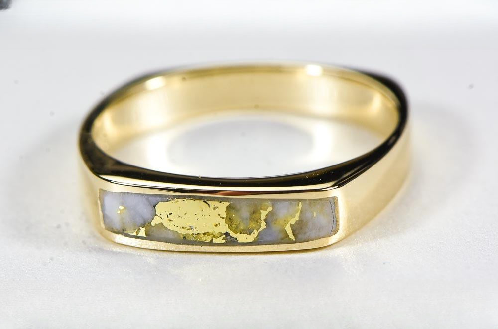 Gold Quartz Ring "Orocal" RM902Q Genuine Hand Crafted Jewelry - 14K Gold Casting