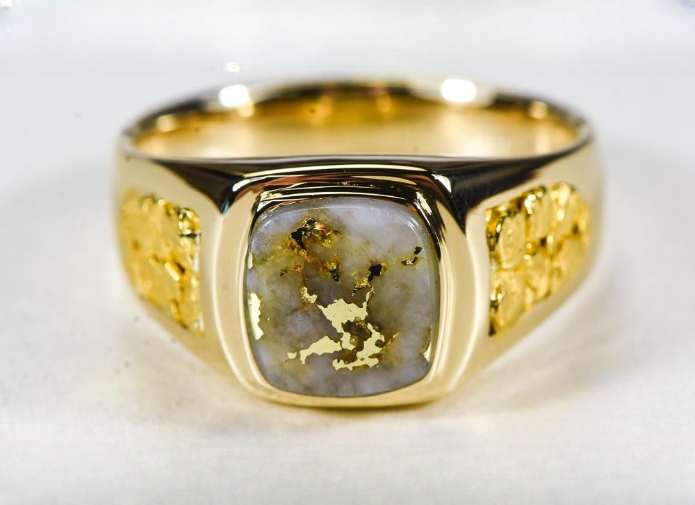 Gold Quartz Ring "Orocal" RM674Q Genuine Hand Crafted Jewelry - 14K Gold Casting