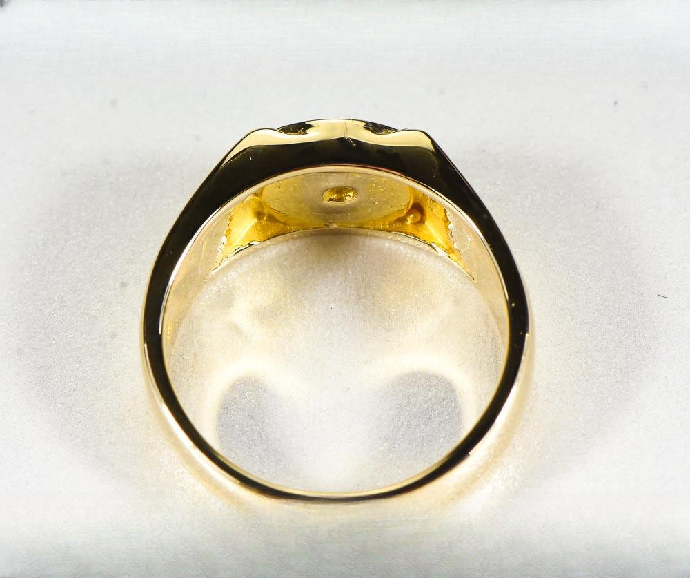Gold Nugget Men's Ring "Orocal" RM73 Genuine Hand Crafted Jewelry - 14K Casting