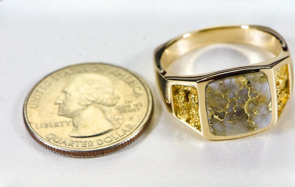 Gold Quartz Ring "Orocal" RM747Q Genuine Hand Crafted Jewelry - 14K Gold Casting